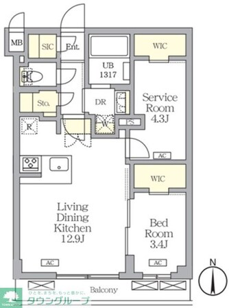 アジールコート都立大学の物件間取画像